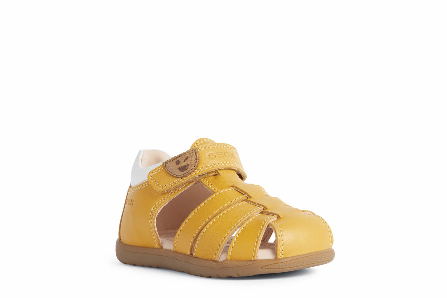 Baby Macchia Ochre Yellow Leather Sandal