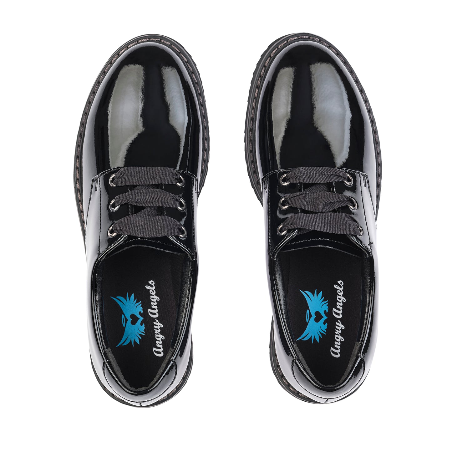 Impact Black Patent Leather Lace-up Girls School Shoe