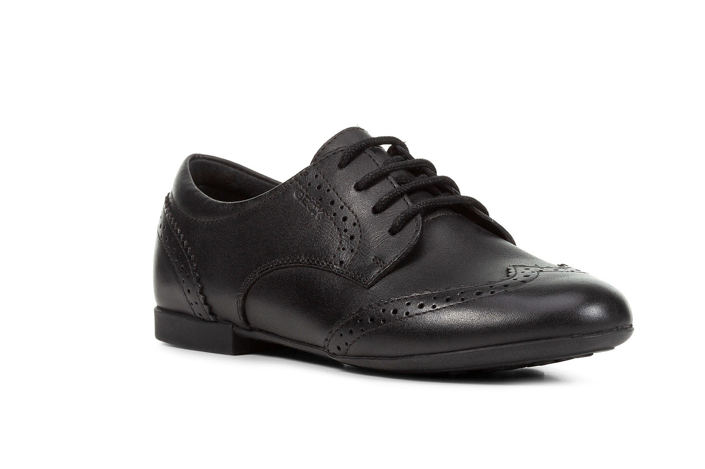 Plie Black Leather Lace-up Brogue Girl's School Shoe