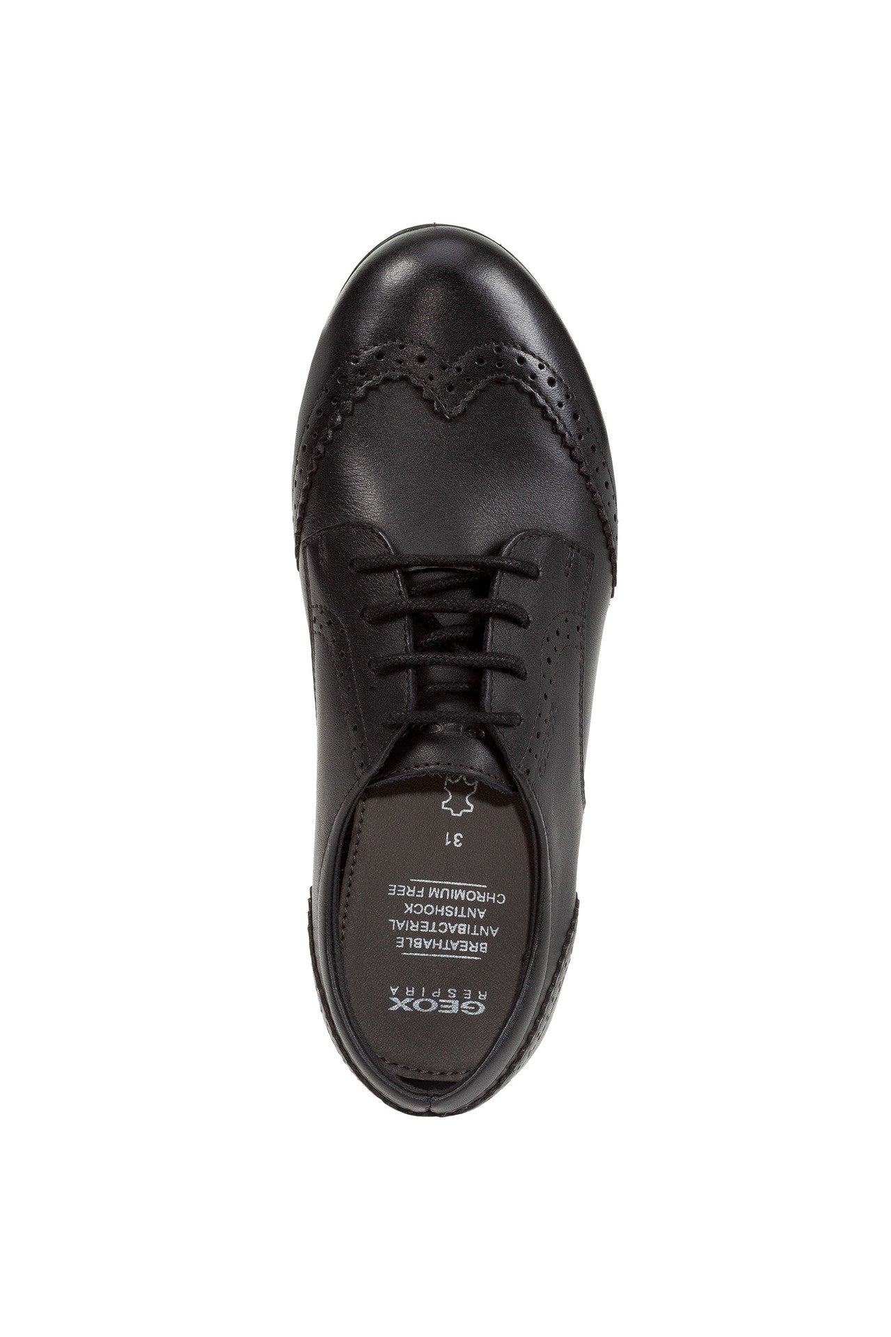 Plie Black Leather Lace-up Brogue Girl's School Shoe