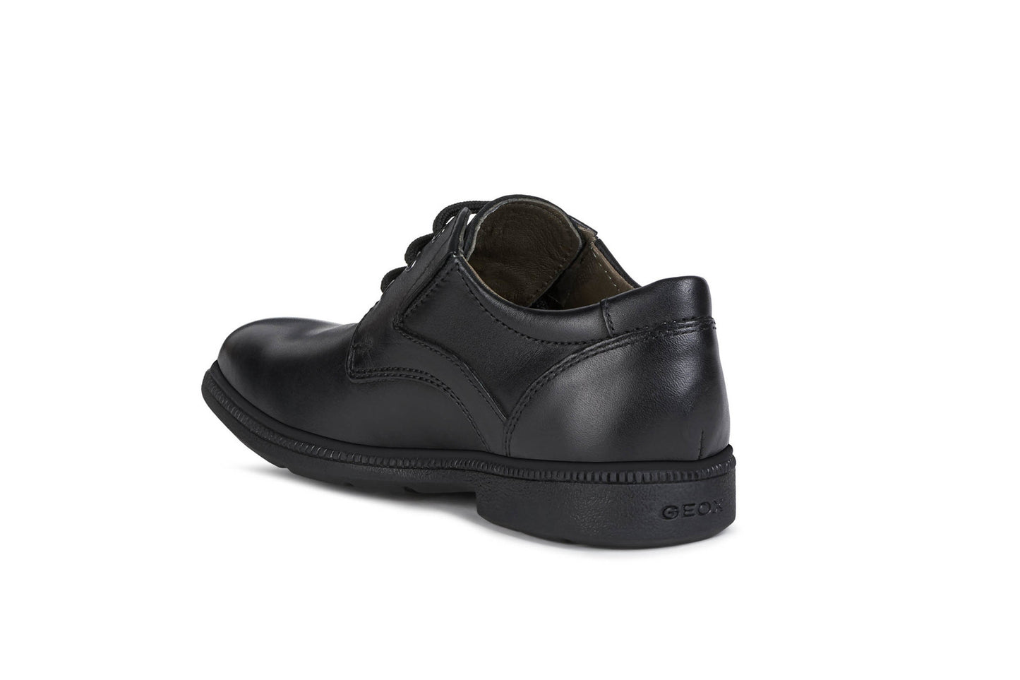Federico C Black Leather-Lace-up Boys School Shoe