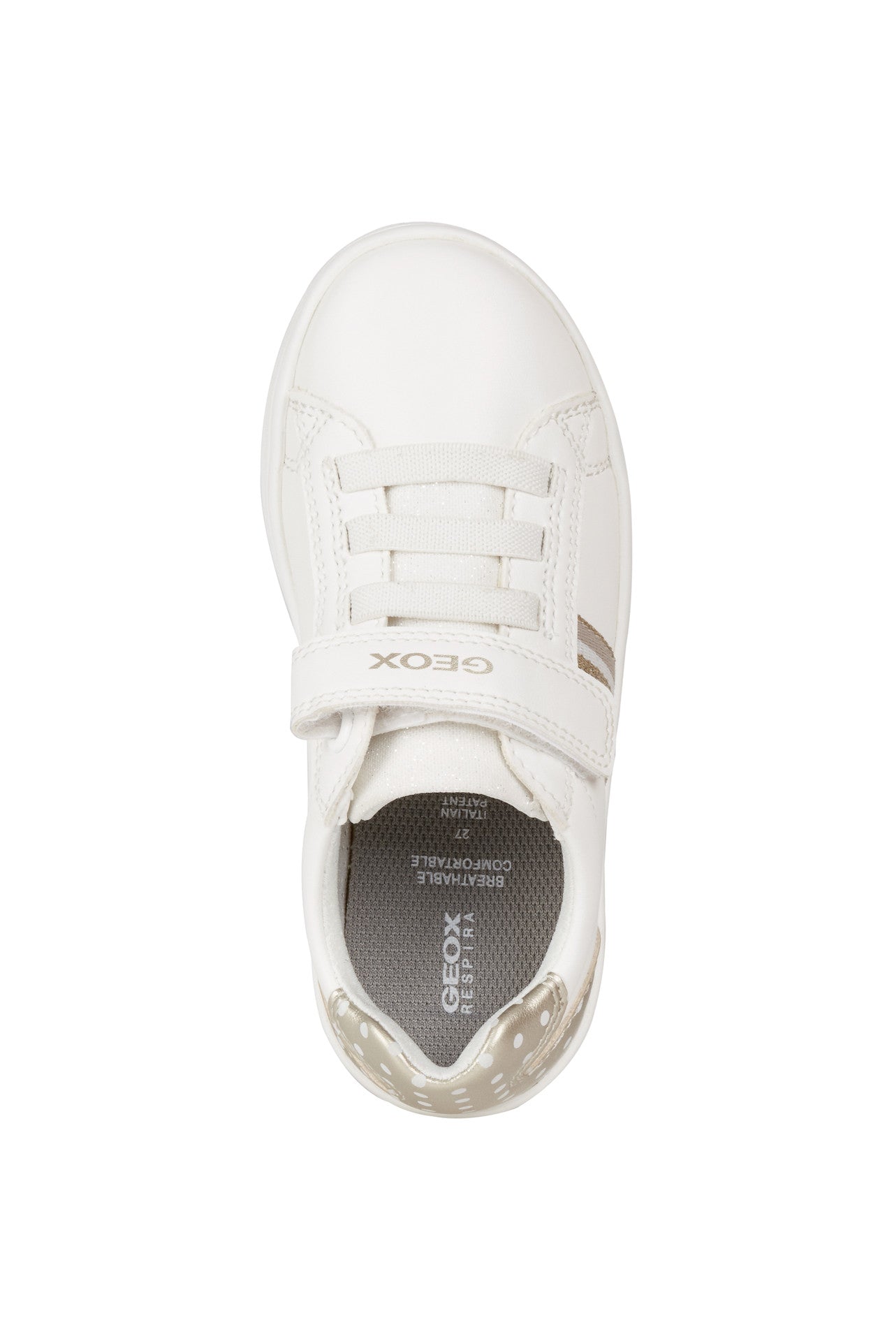 DJ Rock Girl's Sneaker in White/Gold