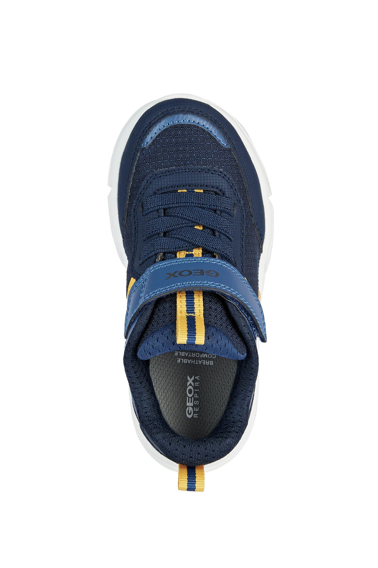 Aril Boy's Trainer in Navy/Yellow