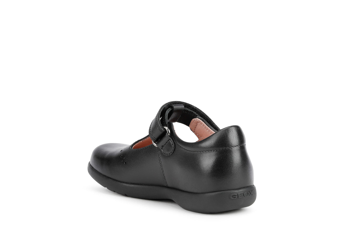 Naimara Black Leather T-Bar Girl's School Shoe