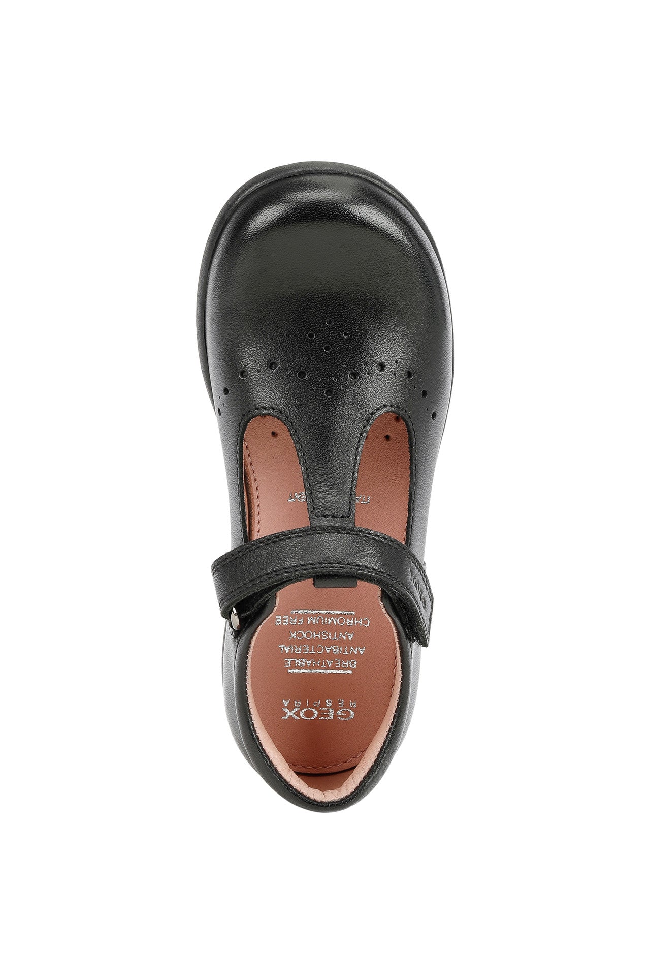 Naimara Black Leather T-Bar Girl's School Shoe
