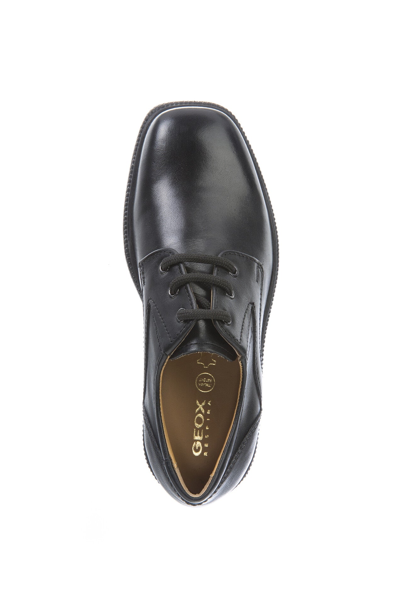 Federico C Black Leather-Lace-up Boys School Shoe