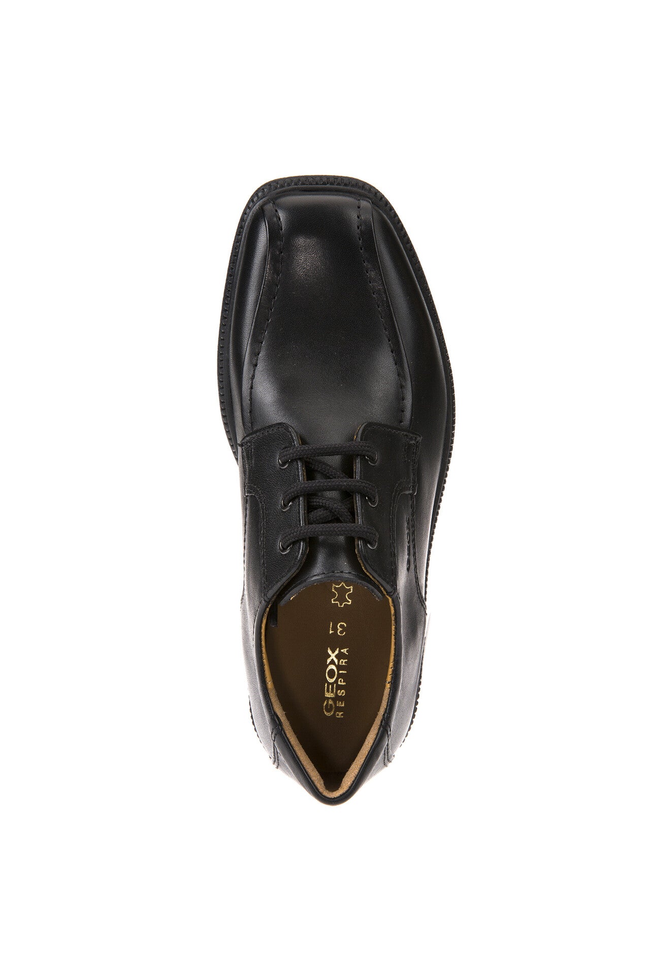 Federico H Black Leather Lace-up Boys School Shoe