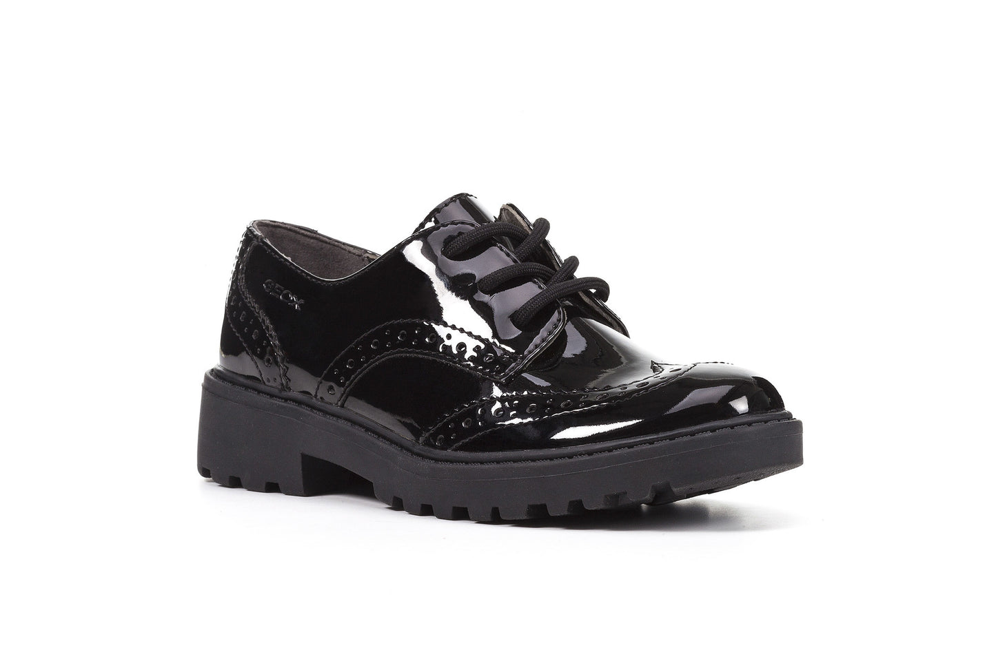 Casey Lace-Up Brogue Patent Girl's School Shoe