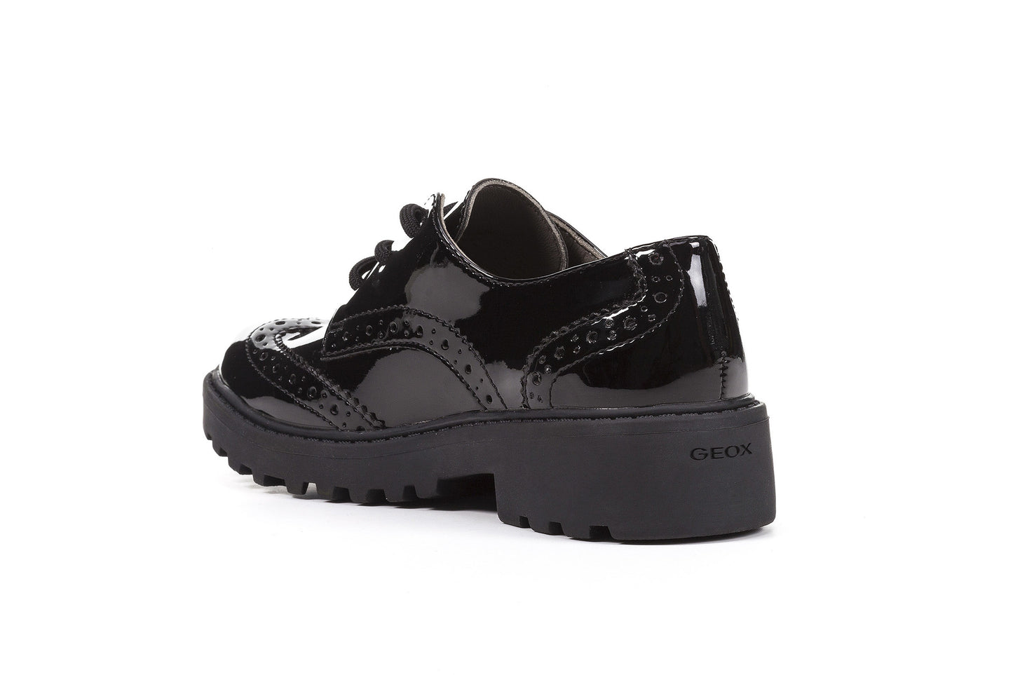 Casey Lace-Up Brogue Patent Girl's School Shoe