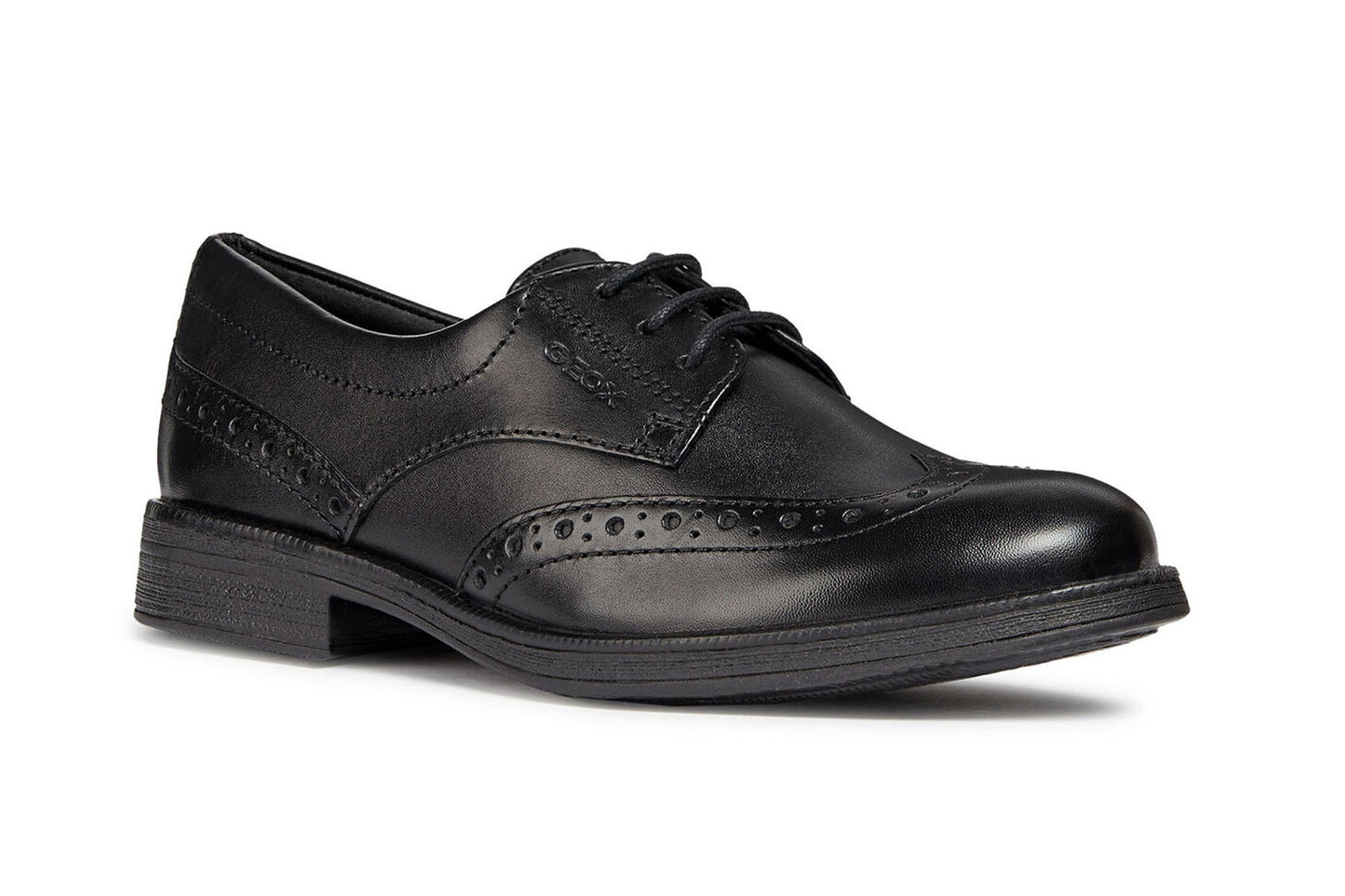 Agata Lace Up Black Leather Girls School Shoe