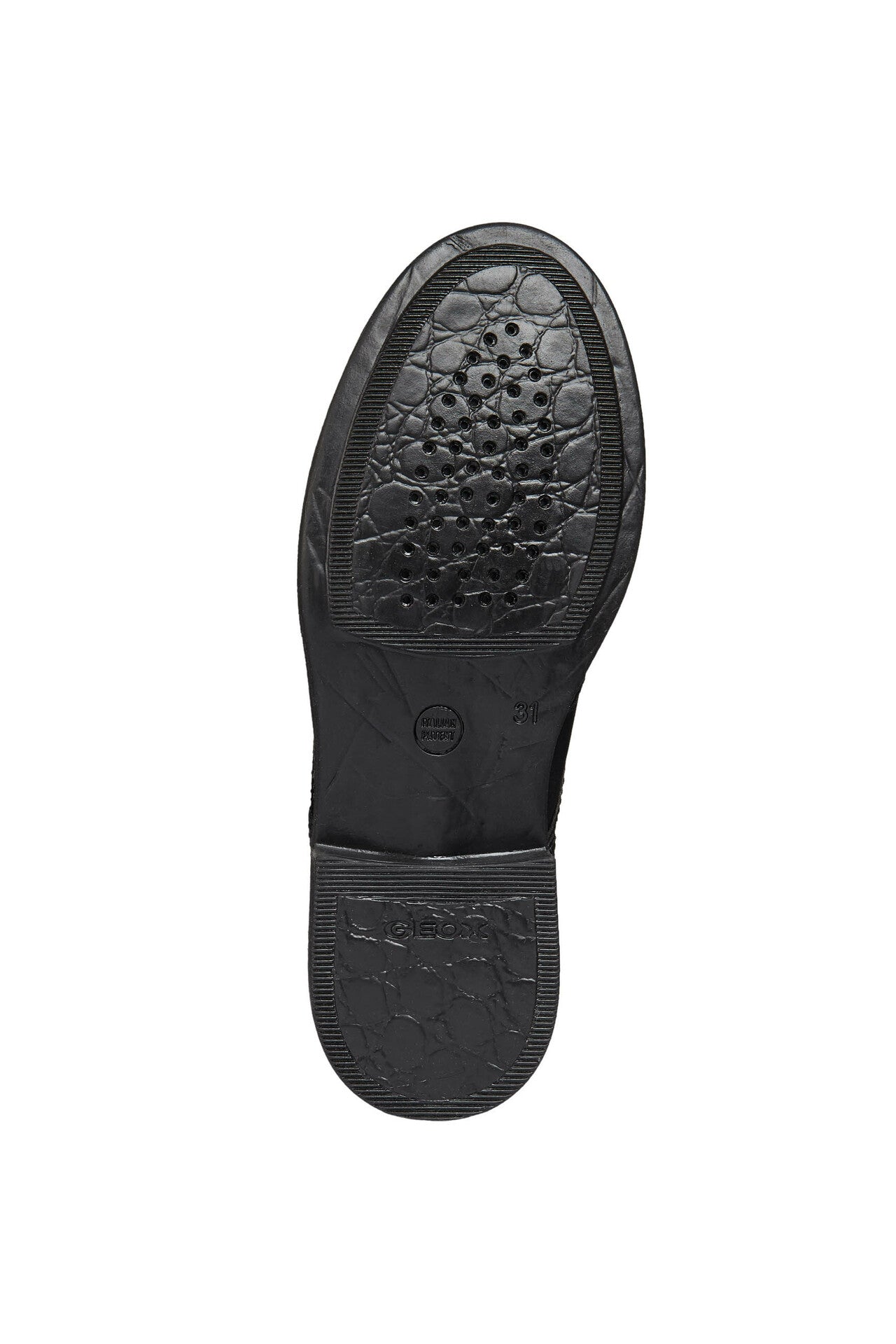 Geox Agata black leather brogue lace-up girl's school shoe