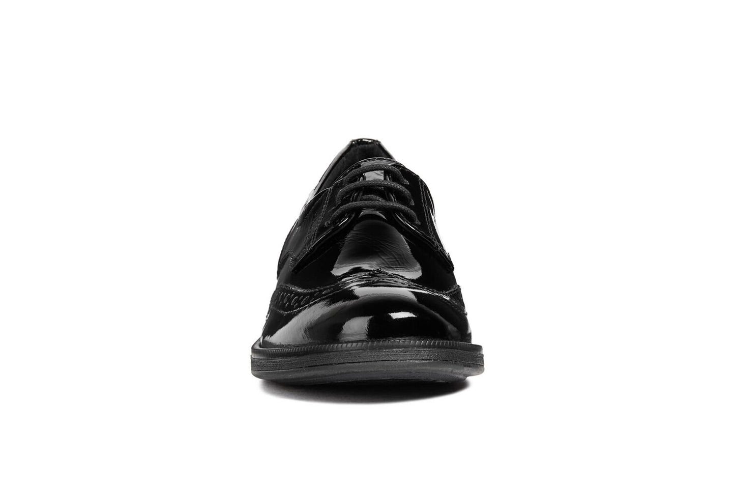 Agata Lace Up Black Patent Leather Girls School Shoe