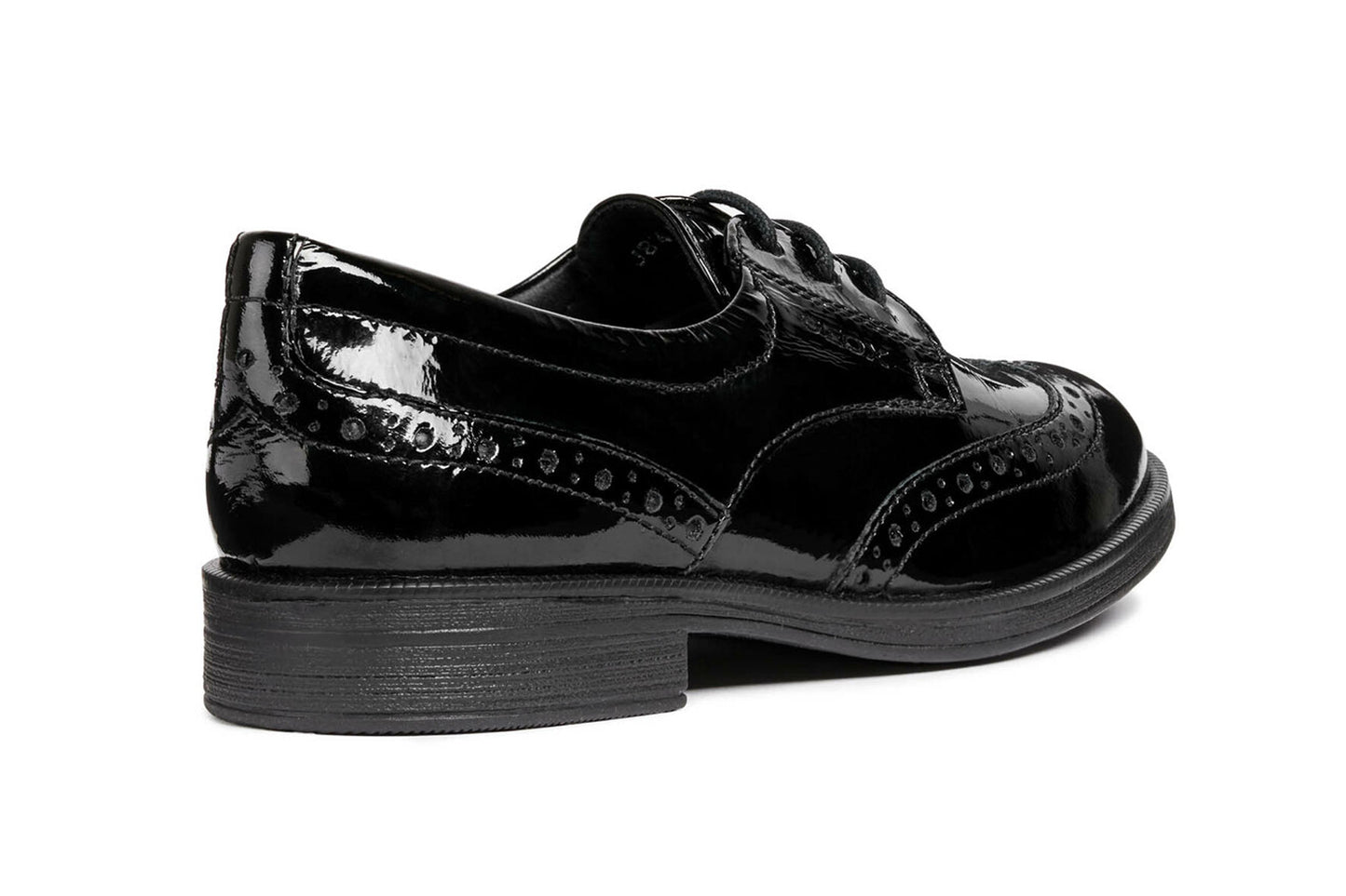 Agata Lace Up Black Patent Leather Girls School Shoe