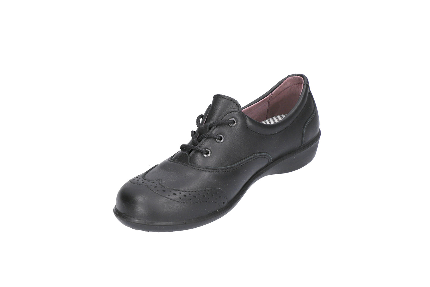 Kate Black Leather Lace-up Girls School Shoe