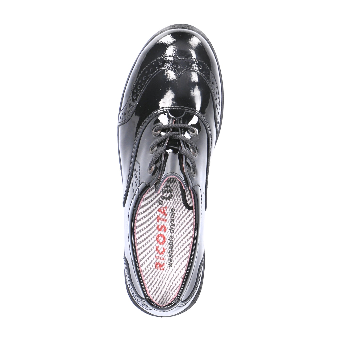 Kate Black Patent Leather Lace-up Girls School Shoe