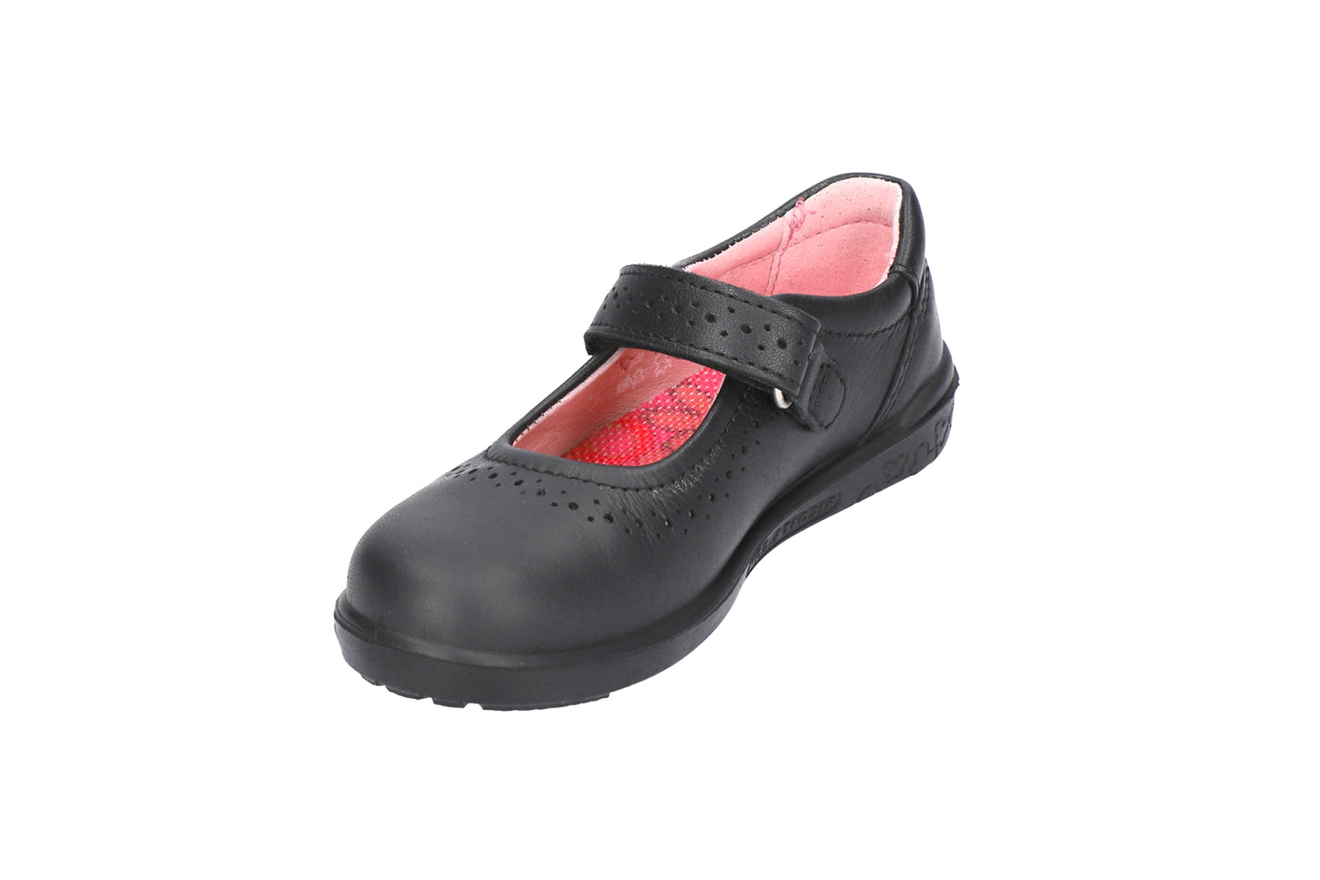 Lillia Black Leather Girls School Shoe