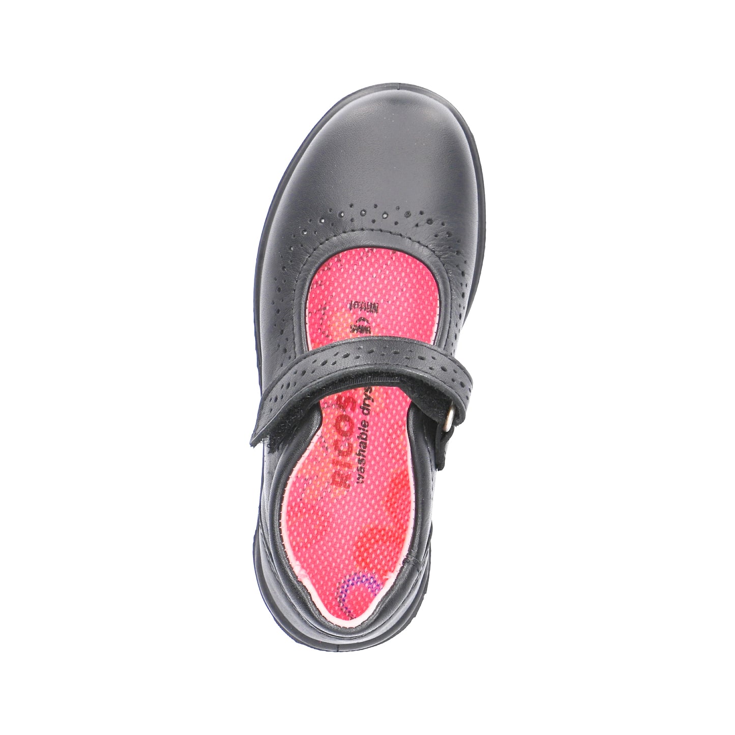 Lillia Black Leather Girls School Shoe