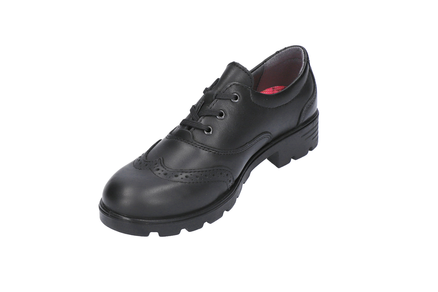 Lucy Black Leather Lace-up Girls School Shoe.
