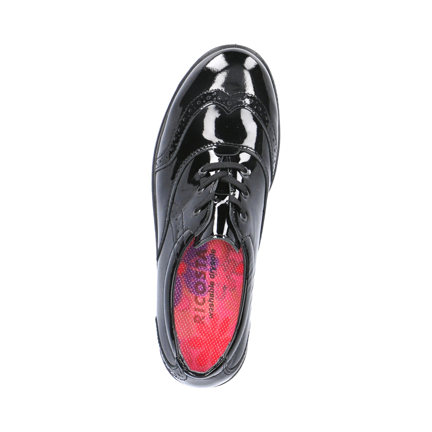 Lucy Black Patent Leather Lace-up Girls Shoe