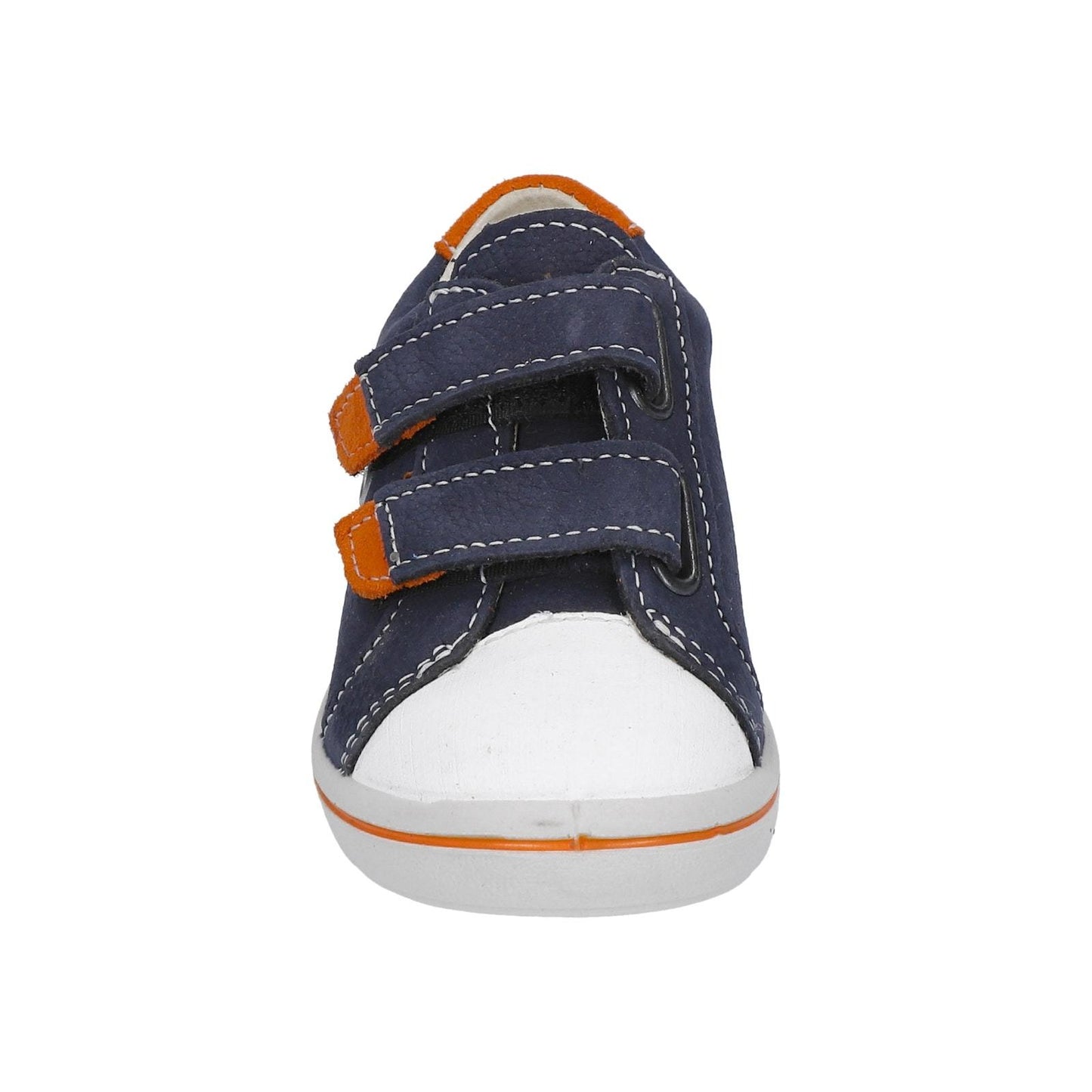 Nippy Leather Sneaker Shoe in Navy Orange
