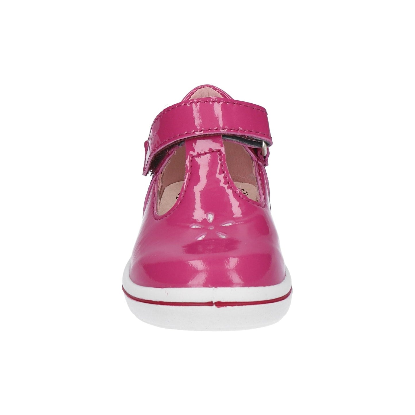Winona Girl's T-Bar Shoe in Rosada Pink Patent Leather