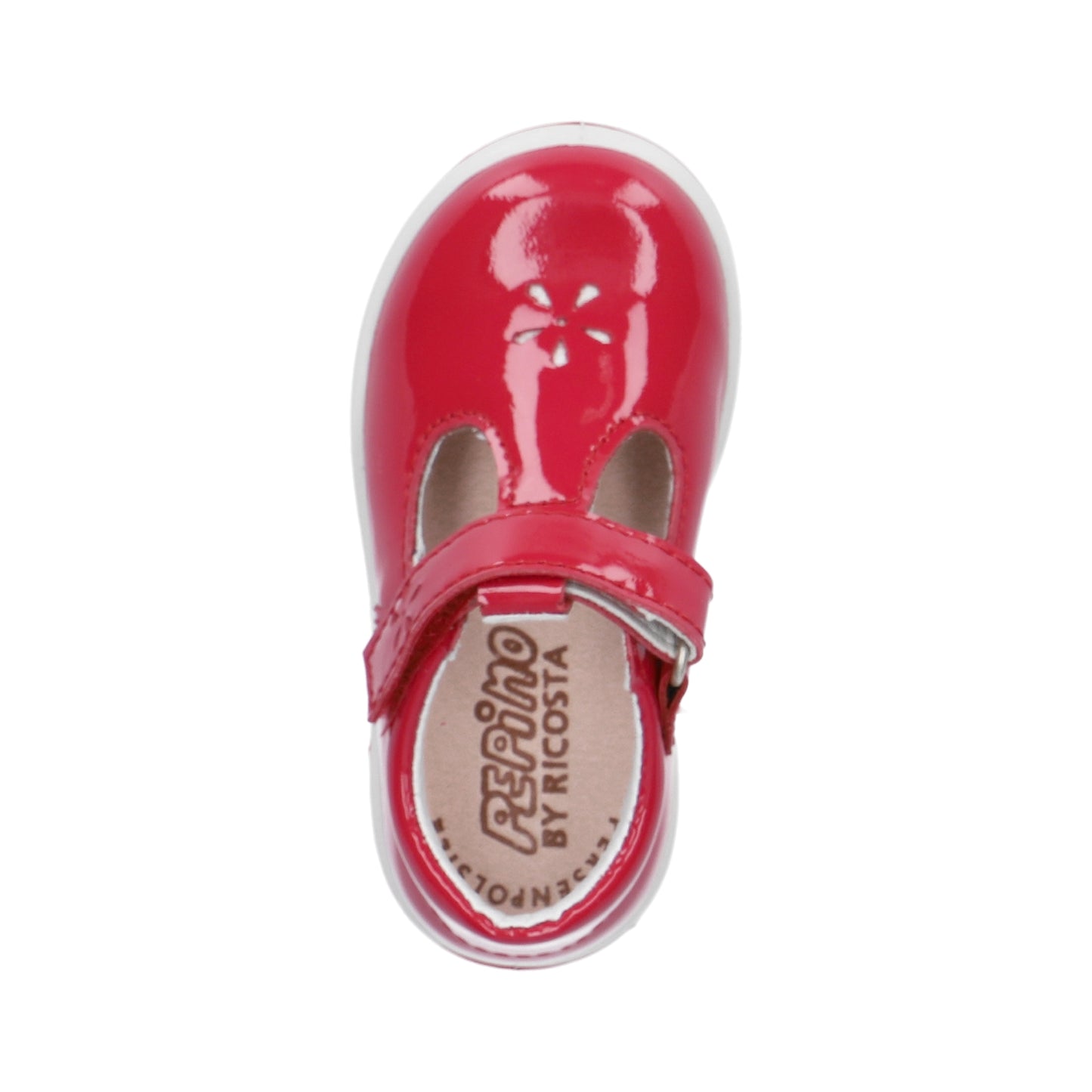 Winona Girl's T-Bar Shoe in Cherry Red Patent