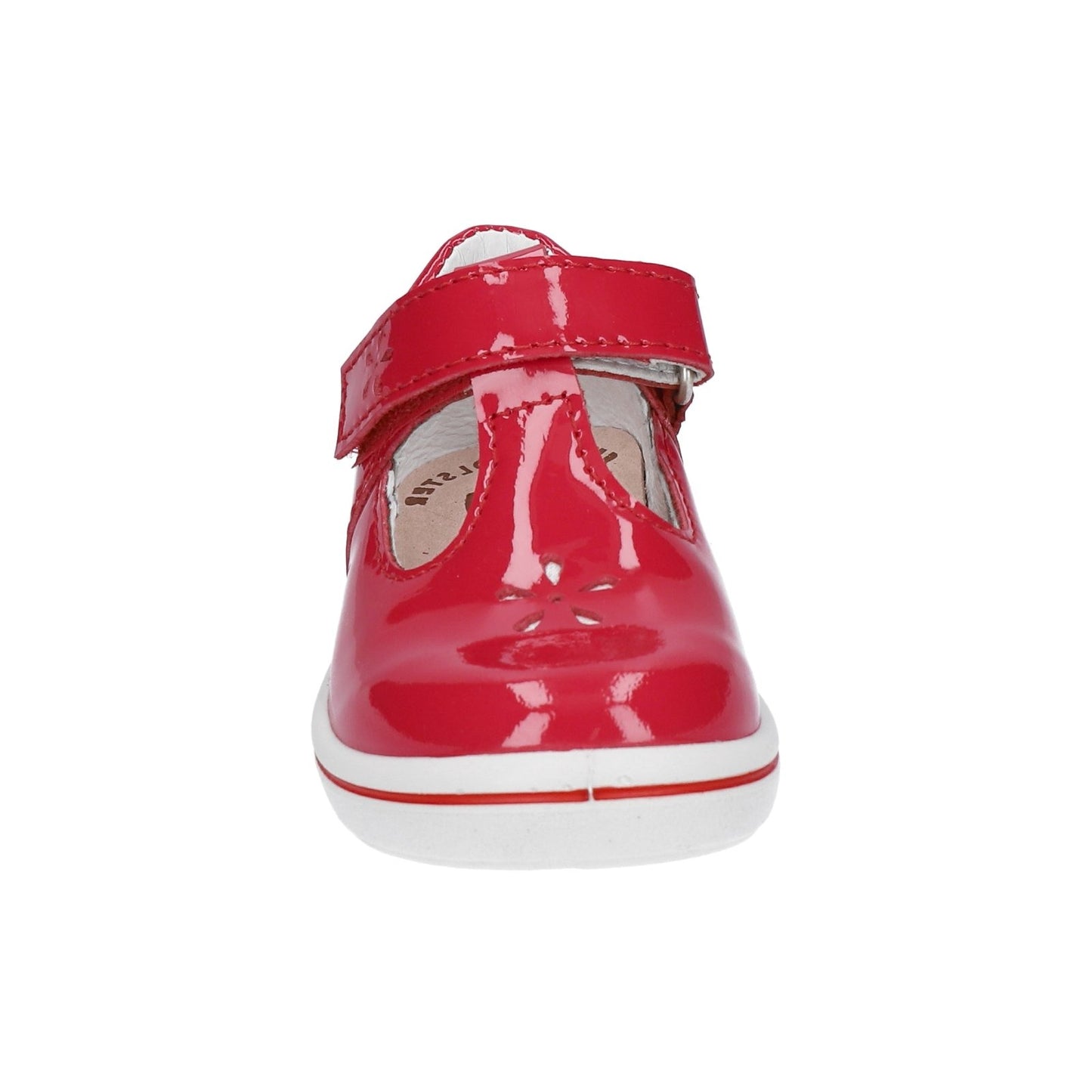 Winona Girl's T-Bar Shoe in Cherry Red Patent