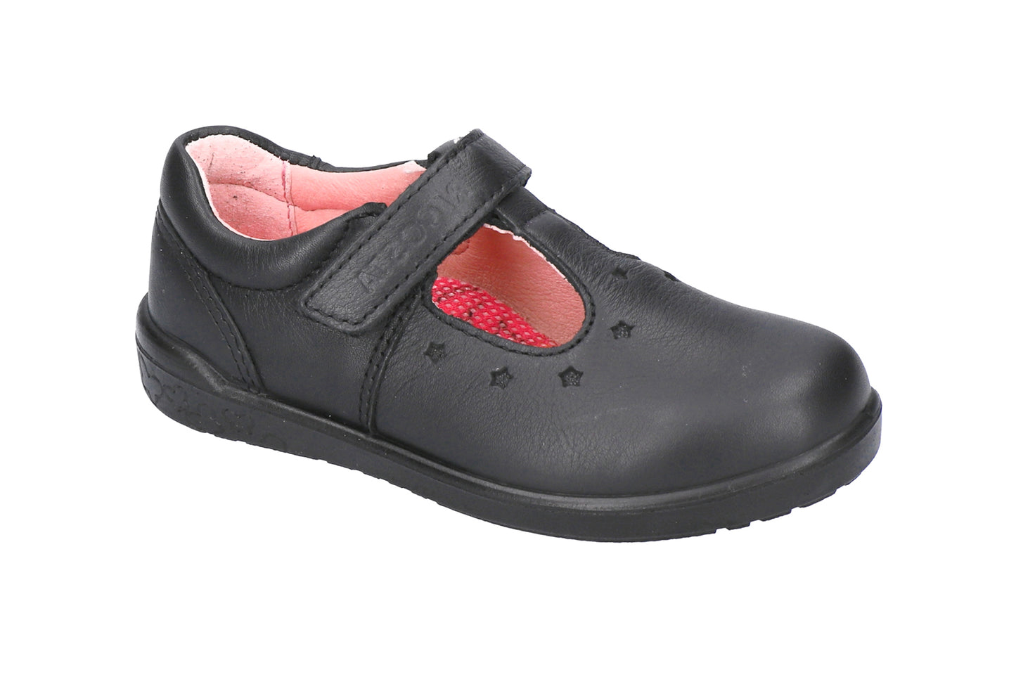 Scarlett Black Leather T-bar Girls School Shoe