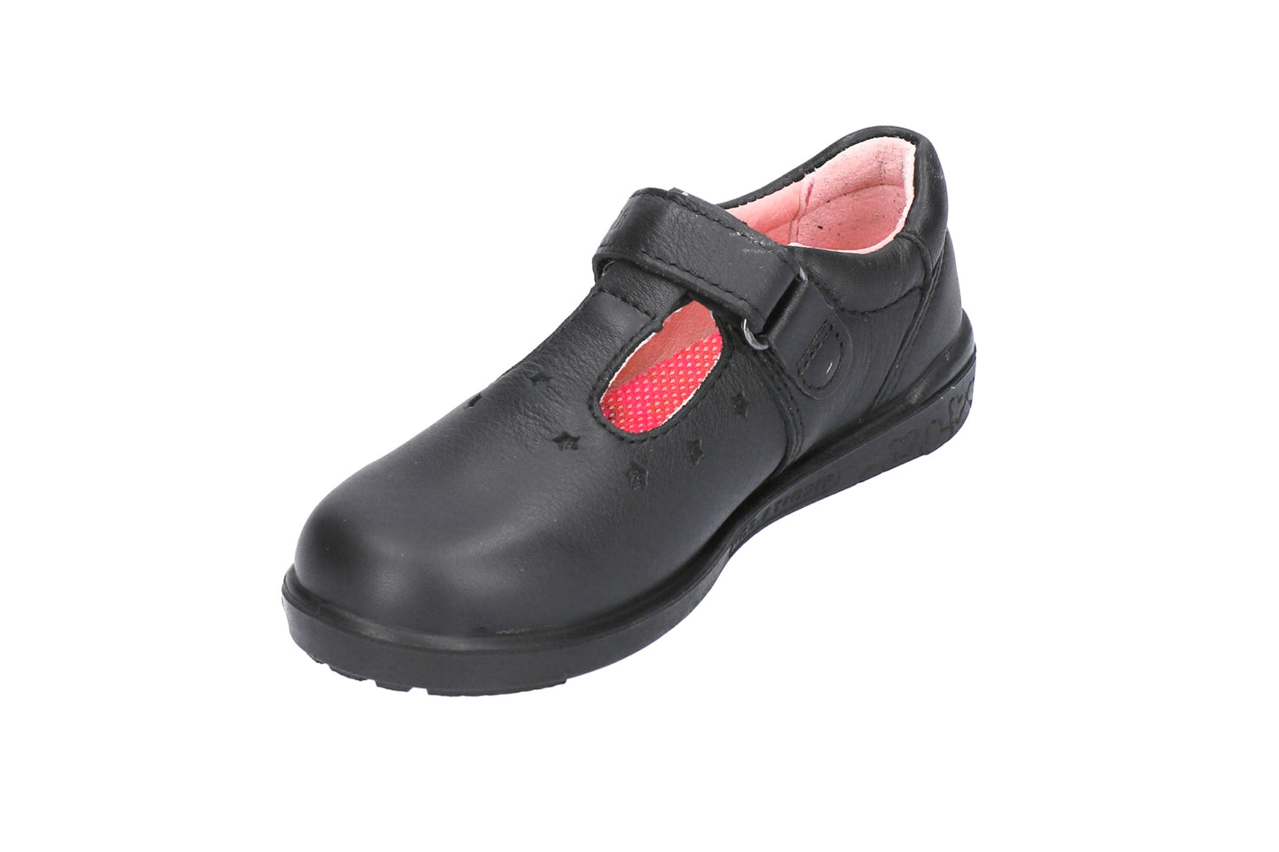 Scarlett Black Leather T-bar Girls School Shoe