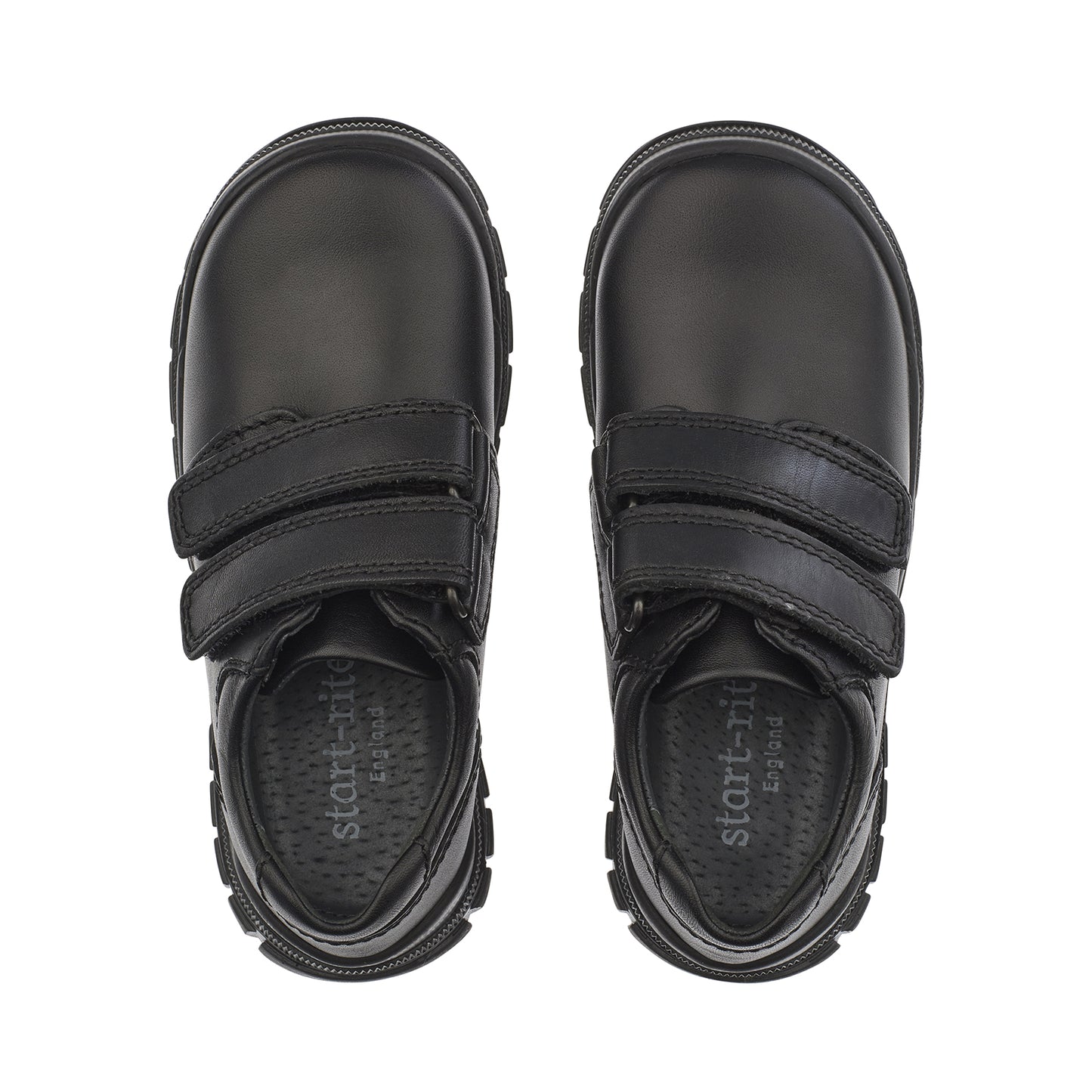 Engineer Black Leather Boys School Shoe