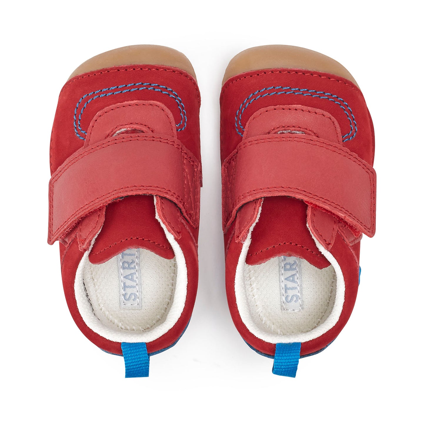 Shuffle Red Nubuk Leather Riptape Pre-walker Shoe
