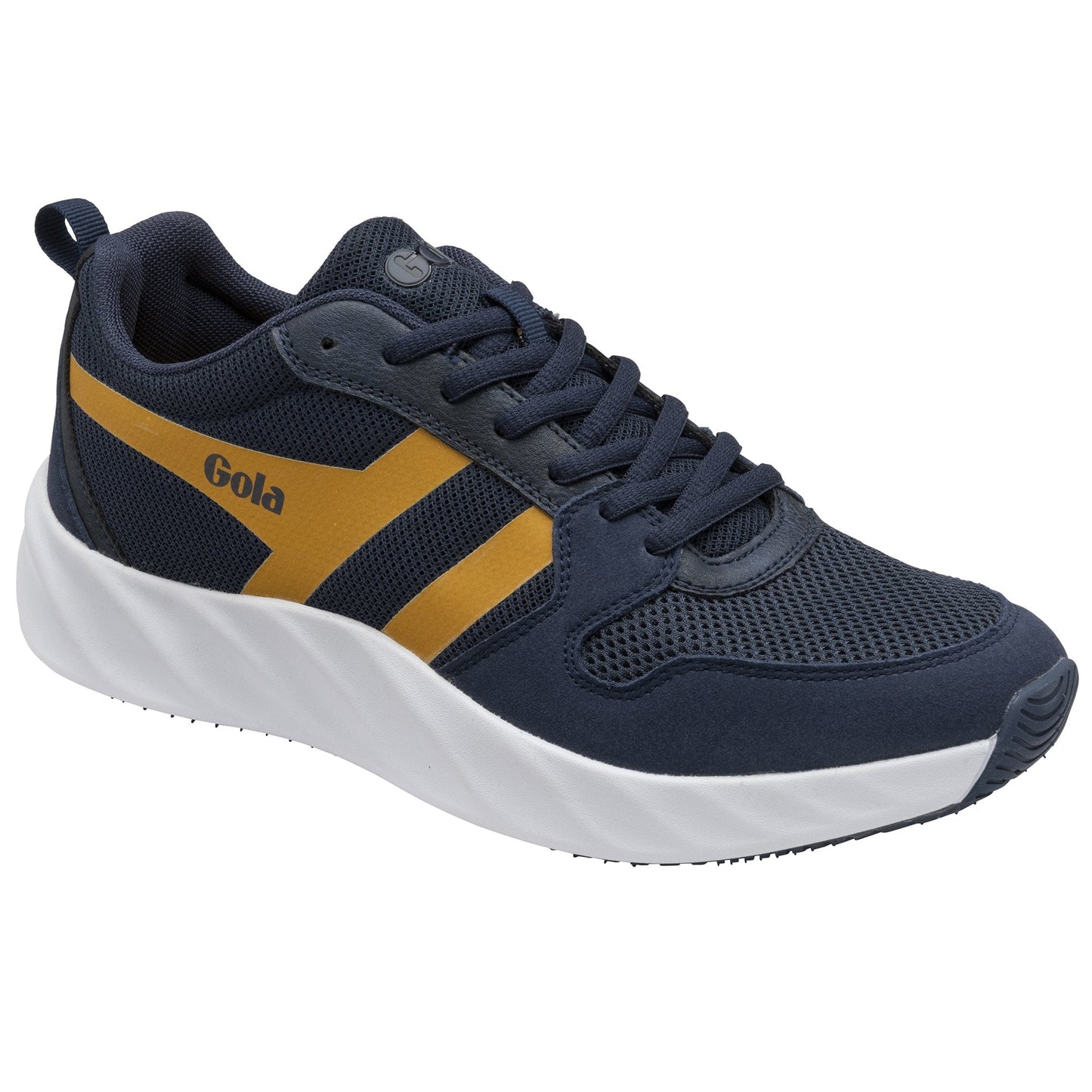 Lansen Lace-up Trainer in Navy/Deep Sun