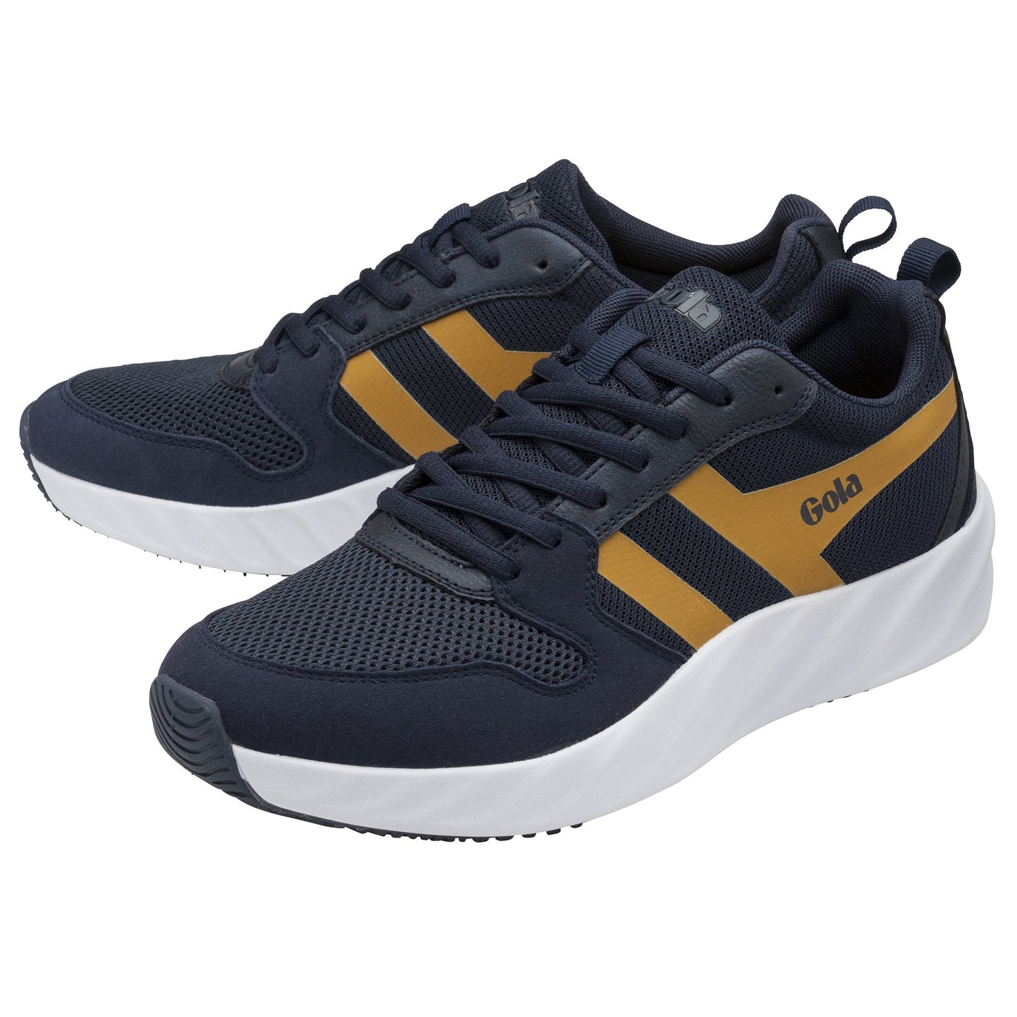 Lansen Lace-up Trainer in Navy/Deep Sun