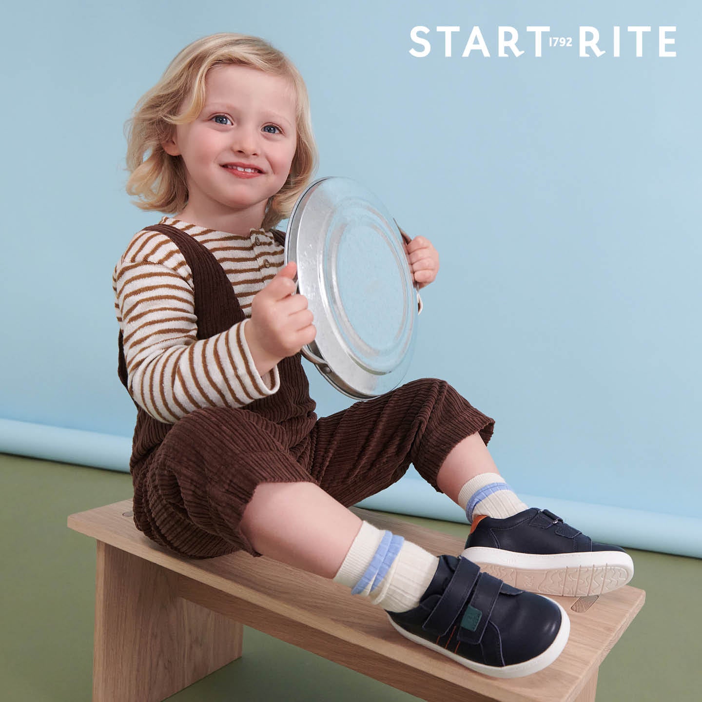 Explore Navy Blue Leather Riptape Pre School Shoe