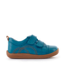 Tree House Blue Leather First Walking Shoe