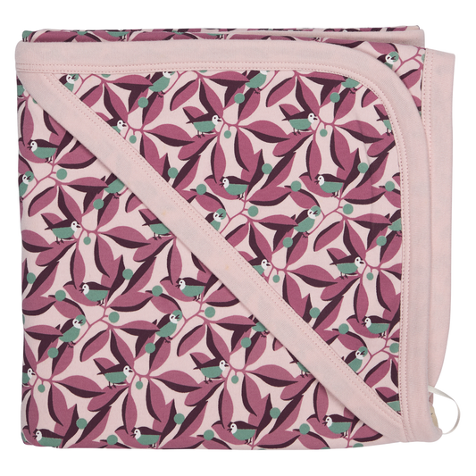 Hooded Blanket Pink Birds