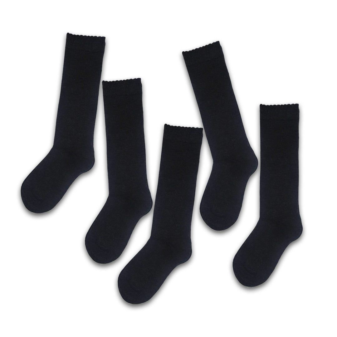 5pk Bamboo Knee High School Socks - Grey