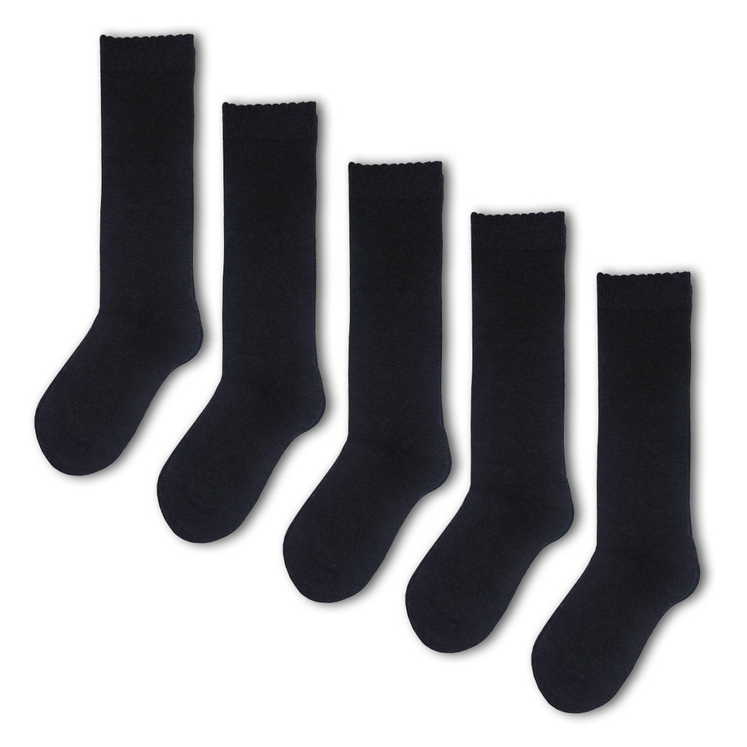 5pk Bamboo Knee High School Socks - Grey