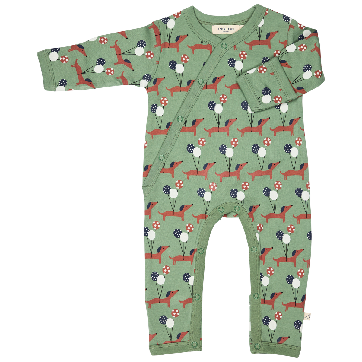 Kimono Romper Sausage Dogs Green