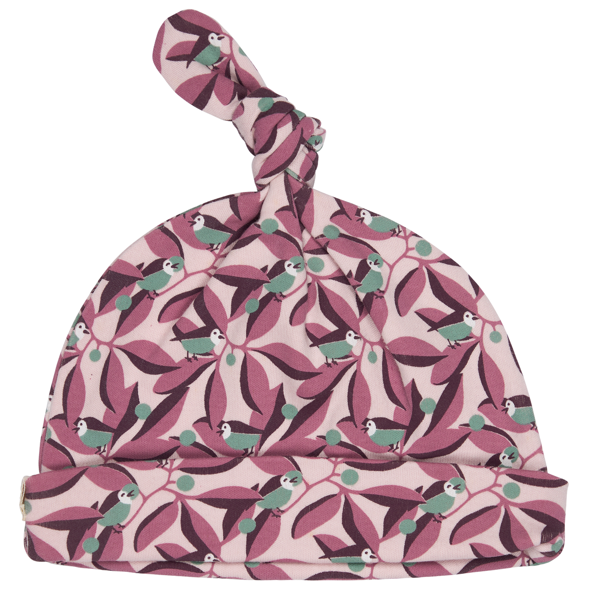 Knotted Hat Pink Birds