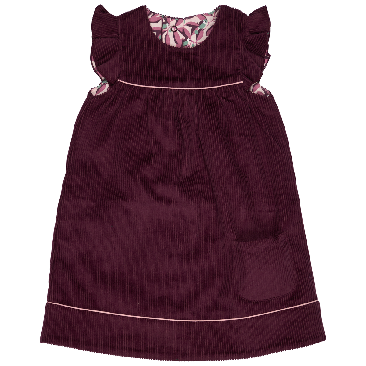 Winter Shift Dress Reversible Fig Cord