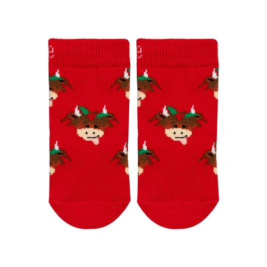 Christmas Highland Cow Socks