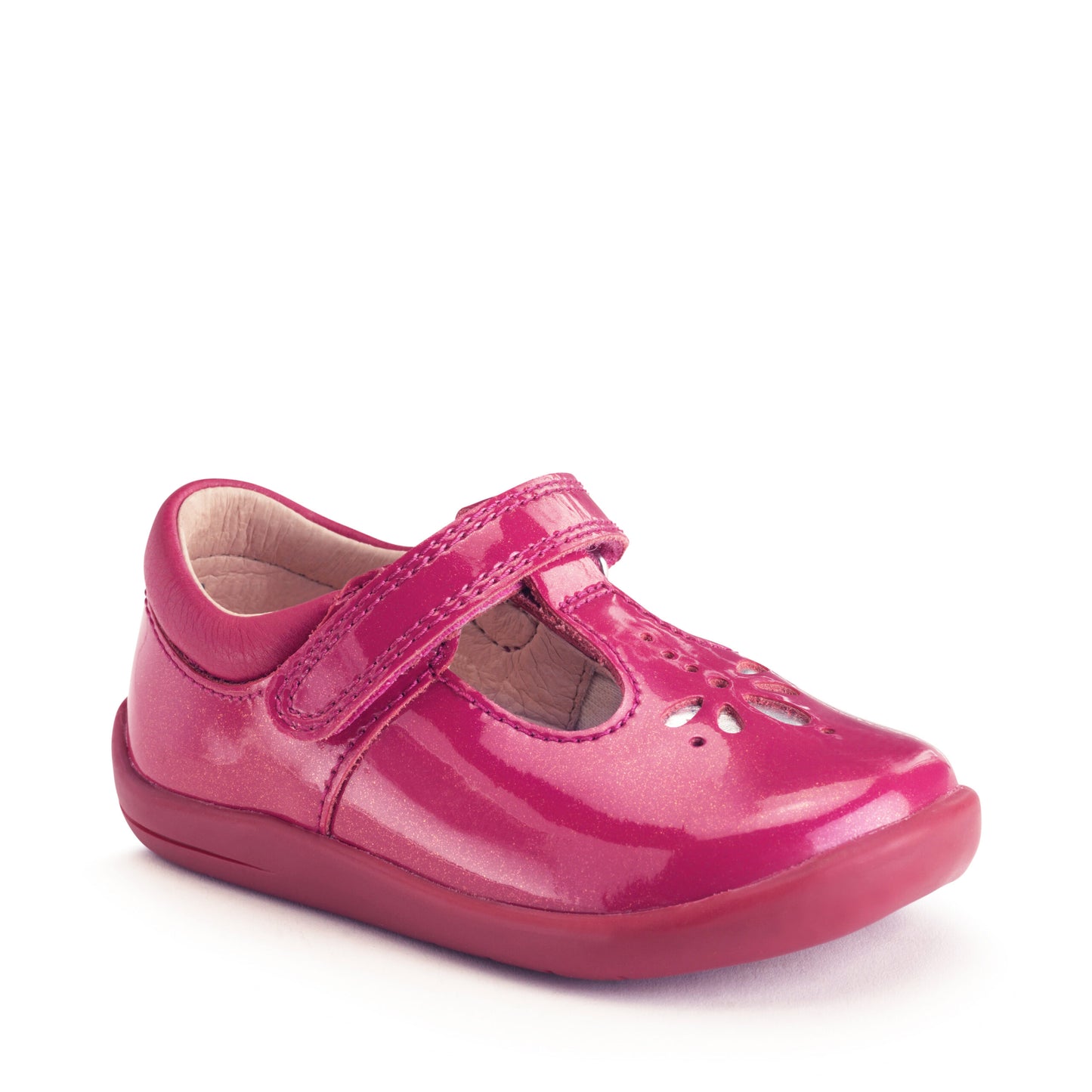 Puzzle Ruby Red Glitter Patent Girl's First Walking Shoe