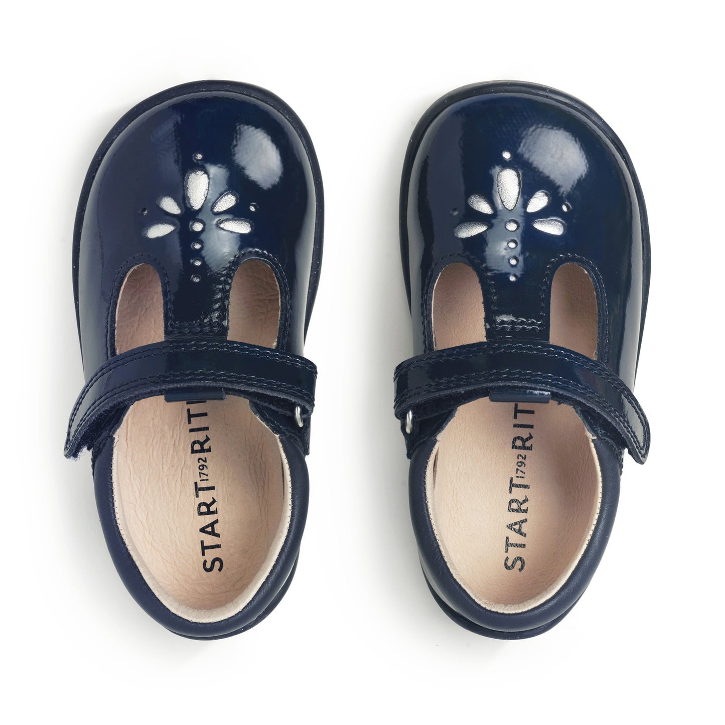 Puzzle Navy Patent Leather Girl's Riptape First Walking Shoe