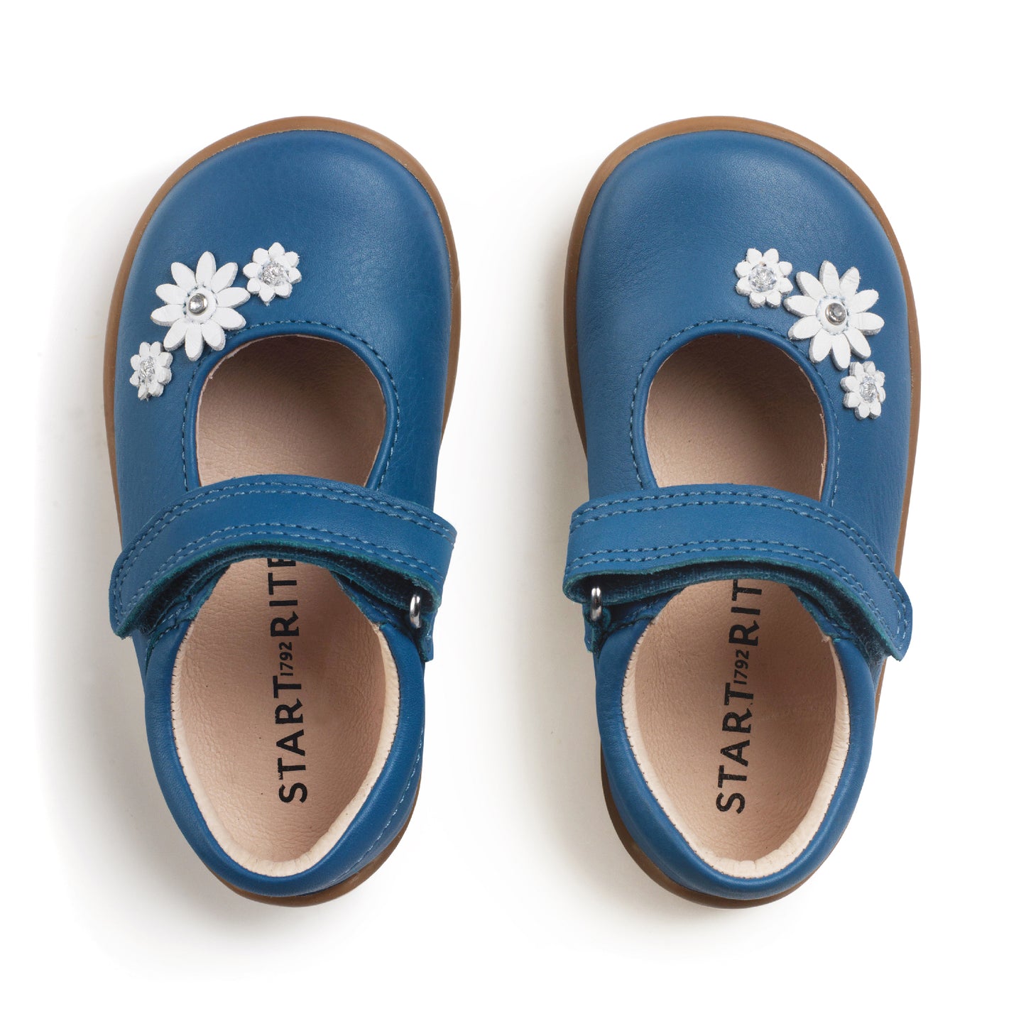 Fairy Tale Blue Leather Girl's First Walking Shoe