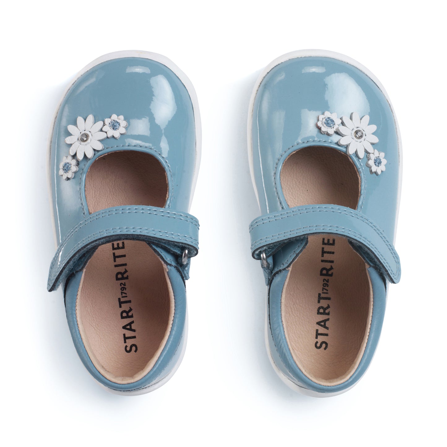 Fairy Tale Cornflower Blue Patent Leather Girls First Shoe