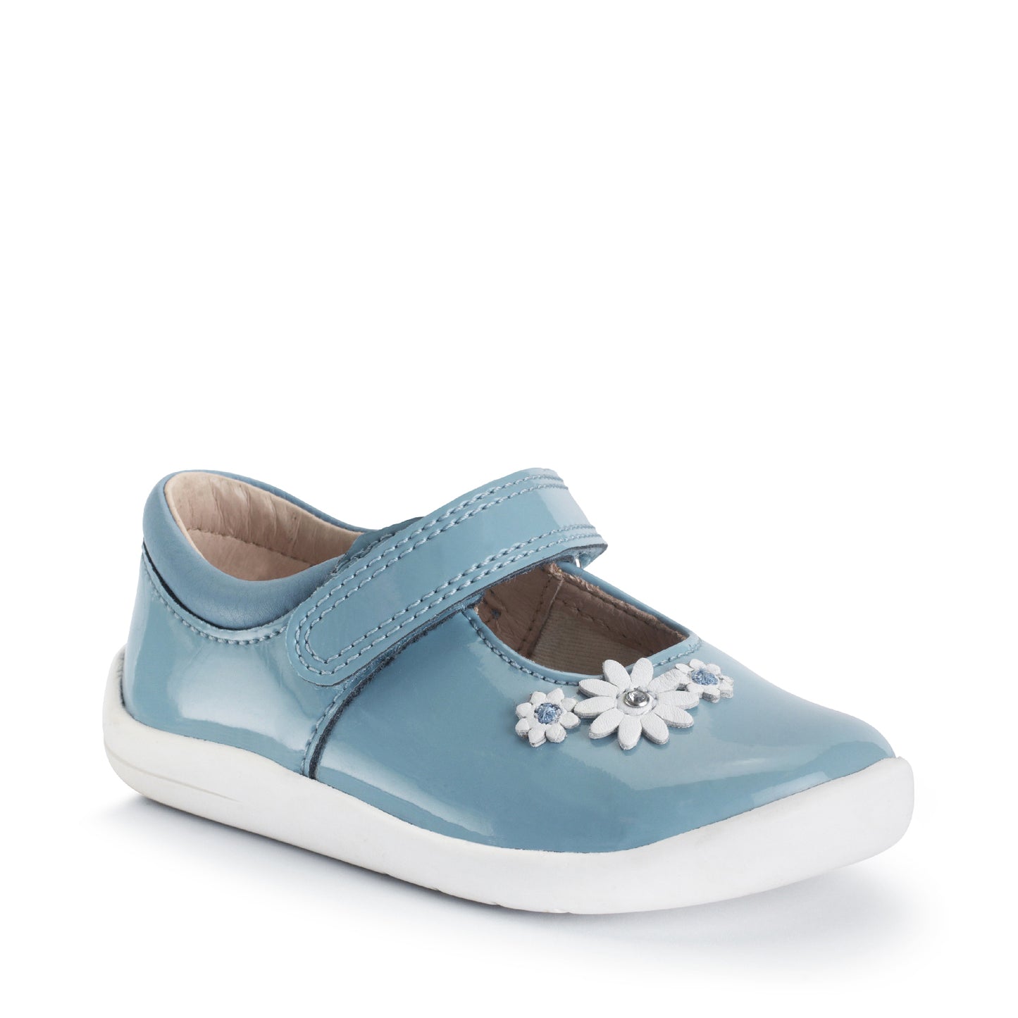 Fairy Tale Cornflower Blue Patent Leather Girls First Shoe