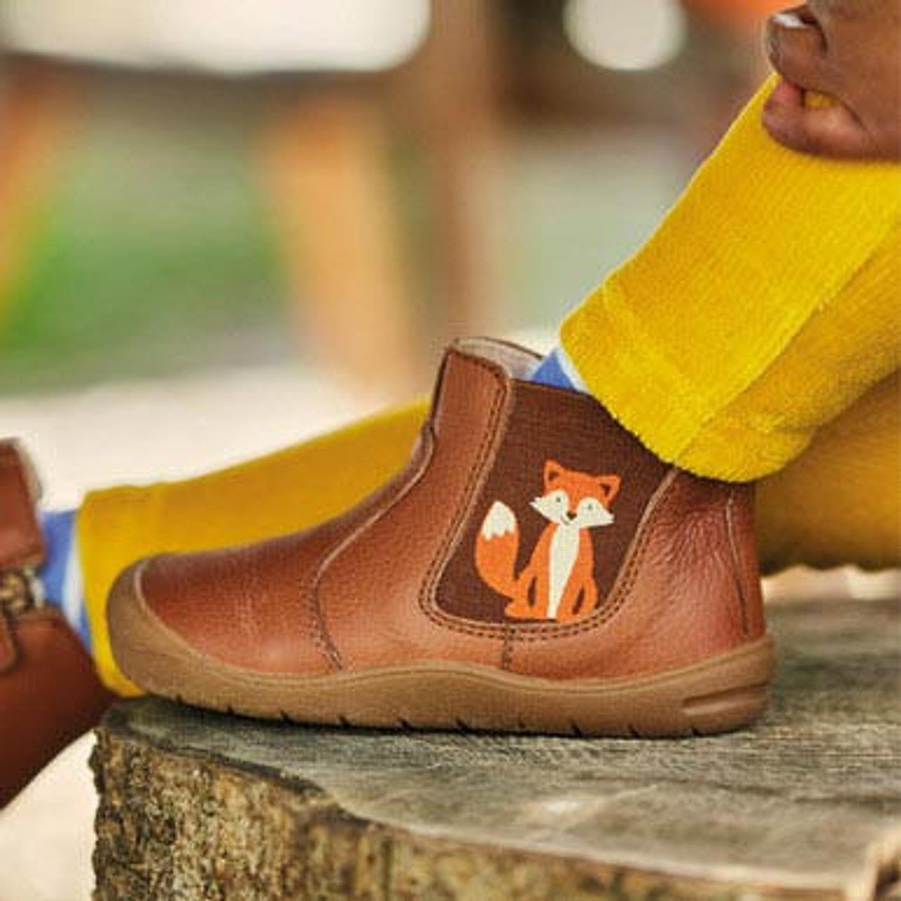 Friend, Tan Leather Fox Zip-up First Walking Boots