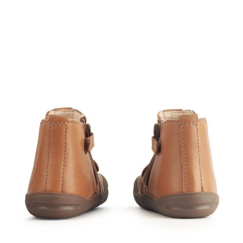 Rustle Tan Leather Bear Zip-up First Walking Boots