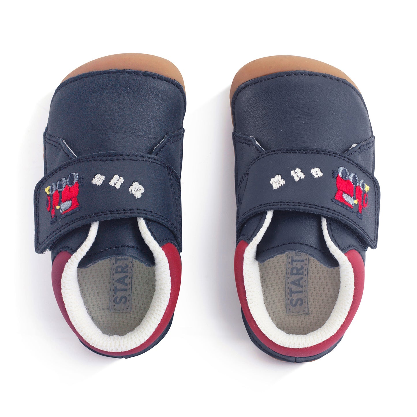Dinky Navy Leather Train Pre Walker